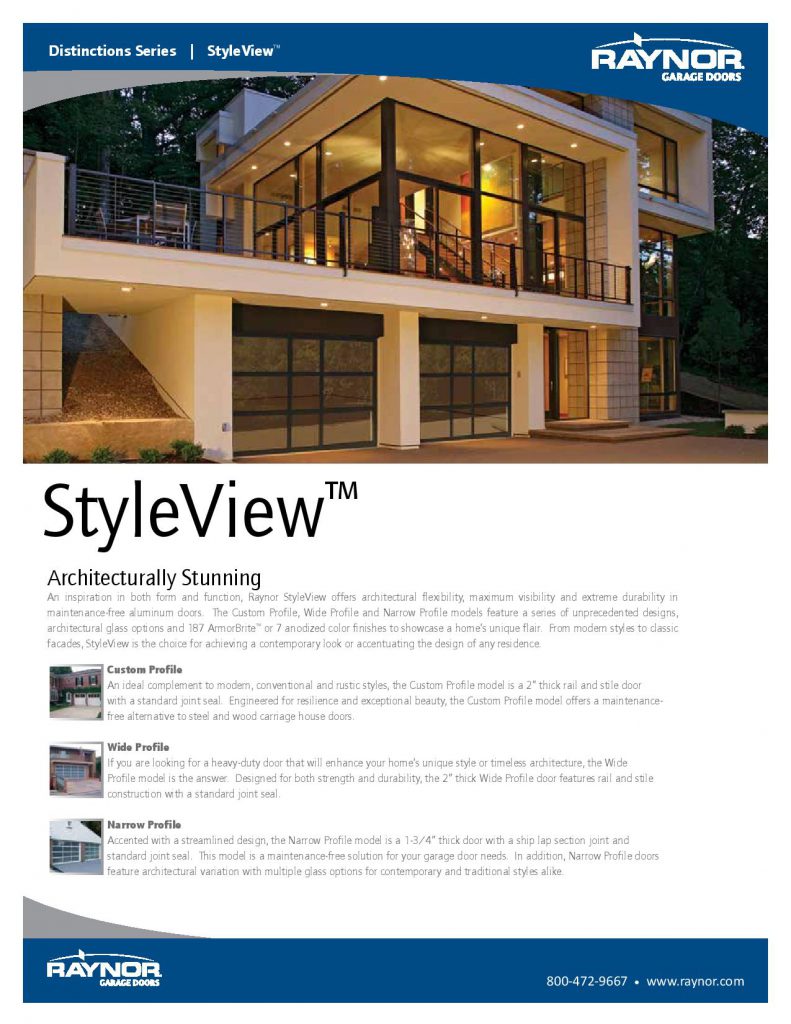 Distinction Series StyleView Garage Doors